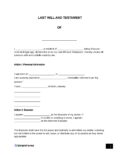 Last Will and Testament Template 1 pdf Free Last Will and Testament Template