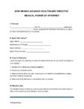 New Mexico Advance Healthcare Directive pdf New Mexico Medical Power of Attorney: Optional Advance Directive