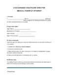 Utah Advance Healthcare Directive pdf Utah Advance Directive Medical Power of Attorney Form