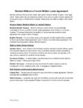 Renters Without a Written Lease Agreement 1 pdf Tenants Rights Without a Lease