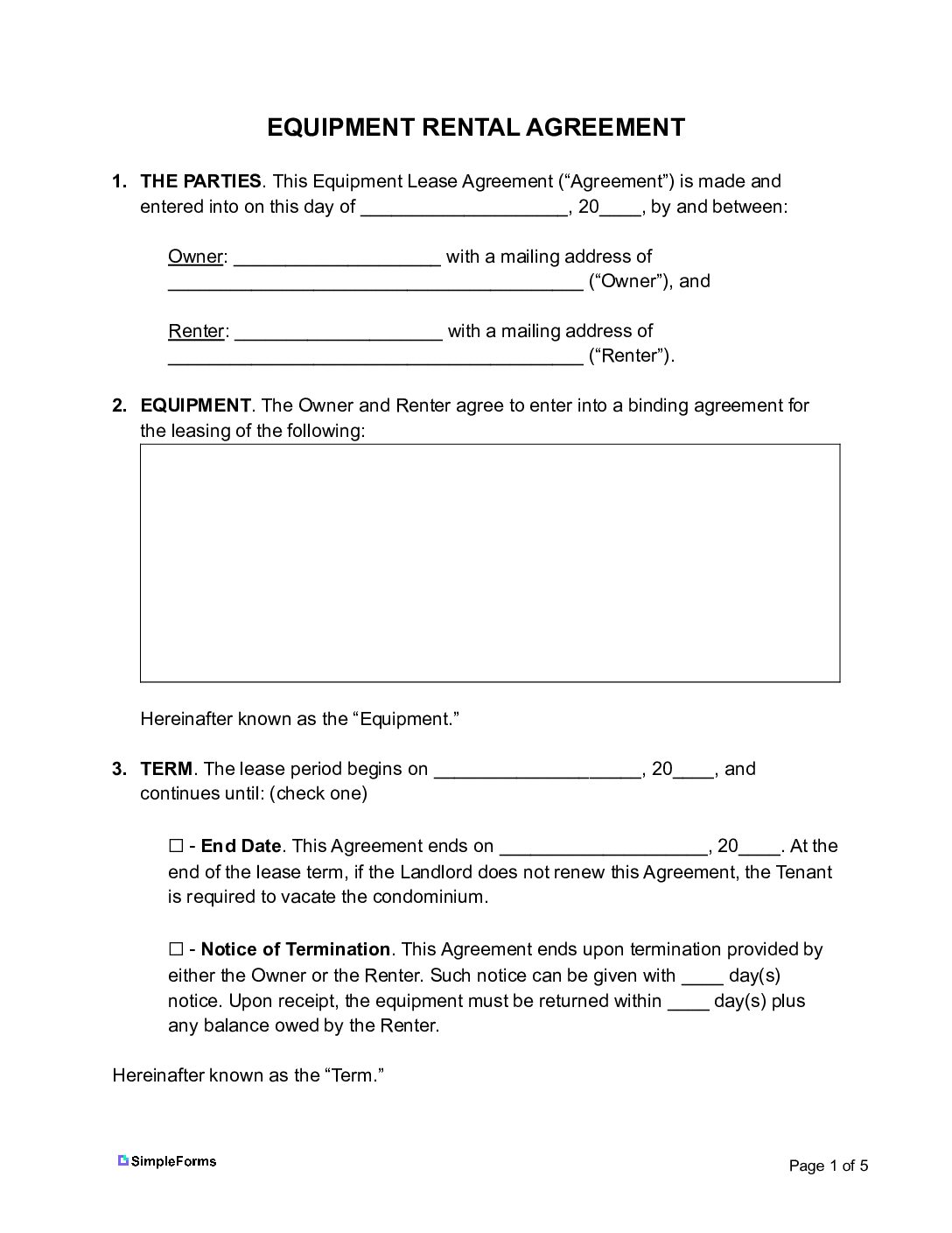 Equipment-Rental-Agreement-Template