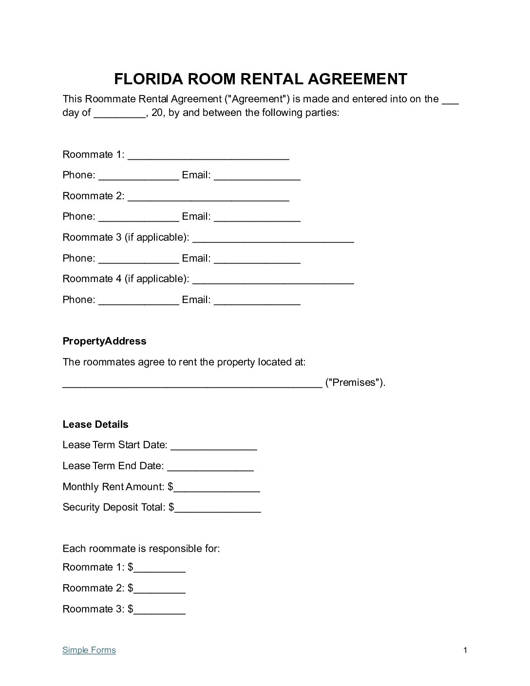 Florida-Roommate-Agreement-PDF