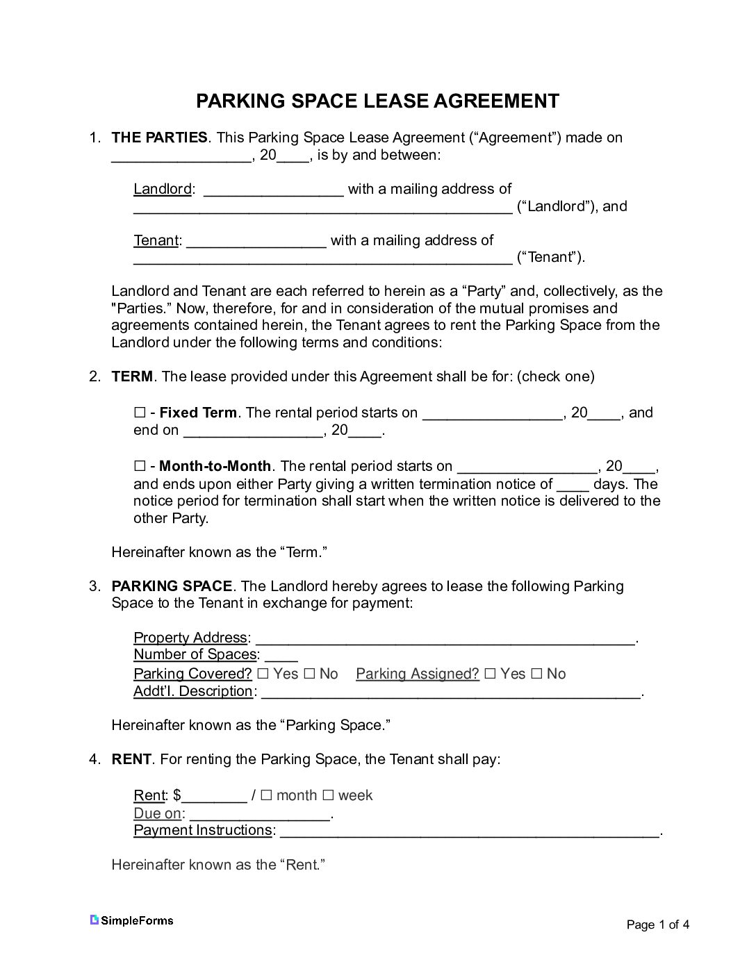 Parking-Space-Lease-Agreement