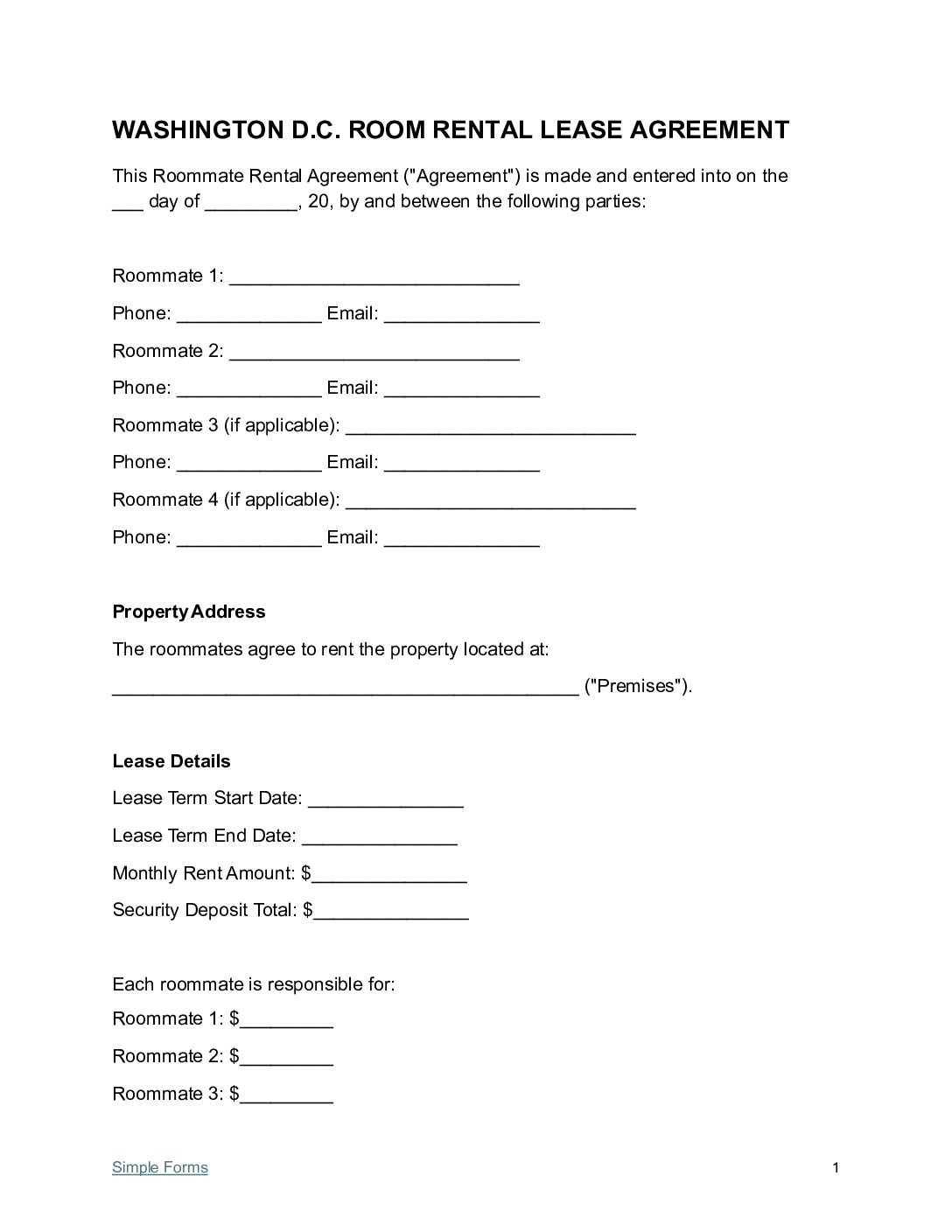 District-of-Colubia-Room-Rental-Lease-Agreement-Template