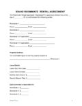 Idaho Roommate Rental Agreement pdf Idaho Room (Roommate) Rental Lease Agreement Template