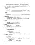 Indiana Month to Month Lease Agreement Template 1 pdf Indiana Month-to-Month Rental Lease Agreement Template