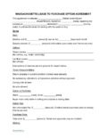 MASSACHUSETTS LEASE TO PURCHASE OPTION AGREEMENT TEMPLATE 1 pdf Massachusetts Rent-to-Own Lease Agreement Templates
