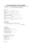 Michigan Roommate Rental Lease Agreement Template 1 pdf Michigan Room (Roommate) Rental Lease Agreement Template