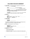 Oklahoma Sublease Agreement Template 1 pdf 1 Oklahoma Sublease Agreement Template