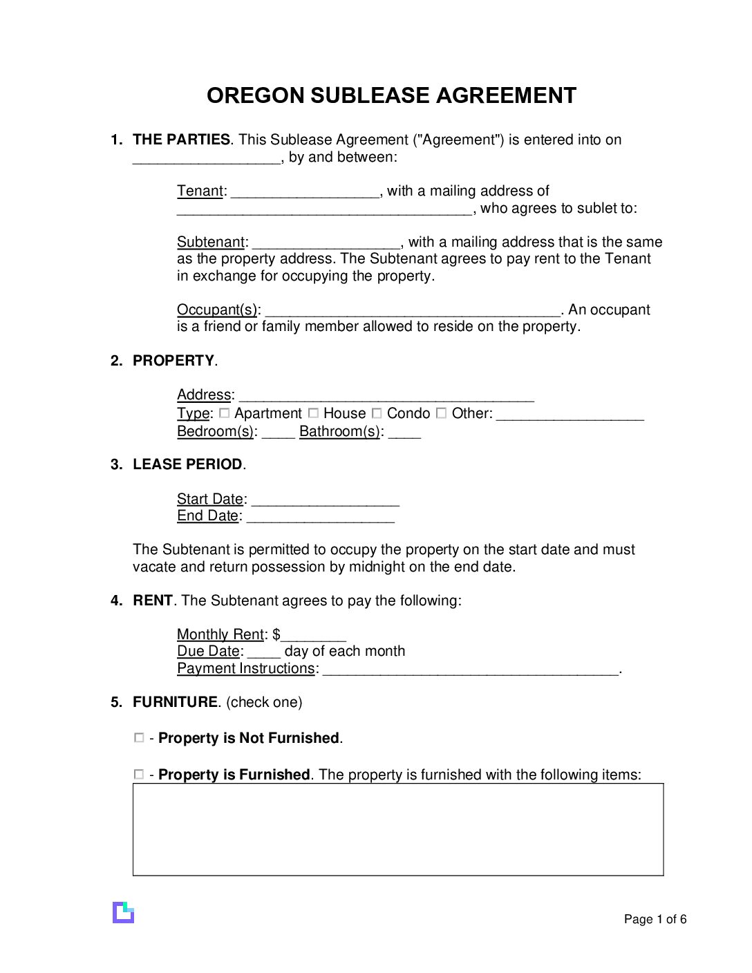 Oregon-Sublease-Agreement-Template